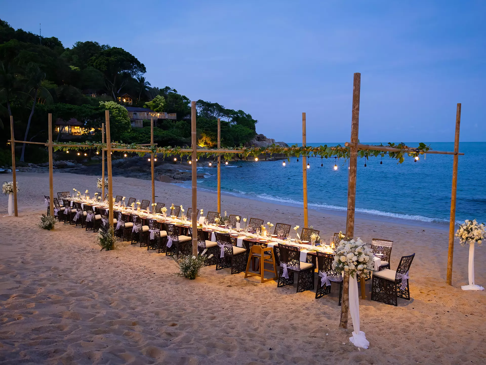 Koh Samui Wedding Venue - Dinner Set Up on the Beach