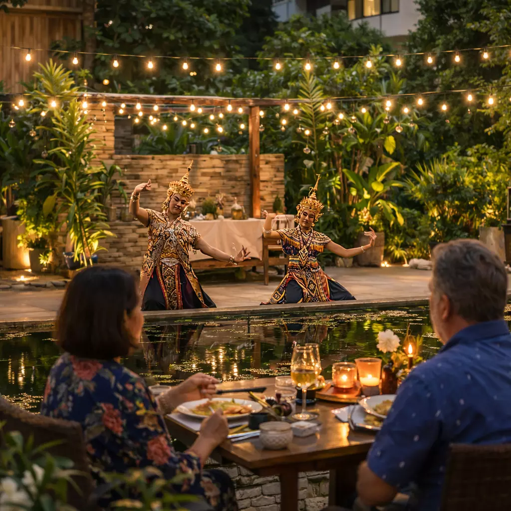 Thai street food BBQ buffet dinner at RHOY RHOY! sea view restaurant, Garrya Tongsai Bay Samui