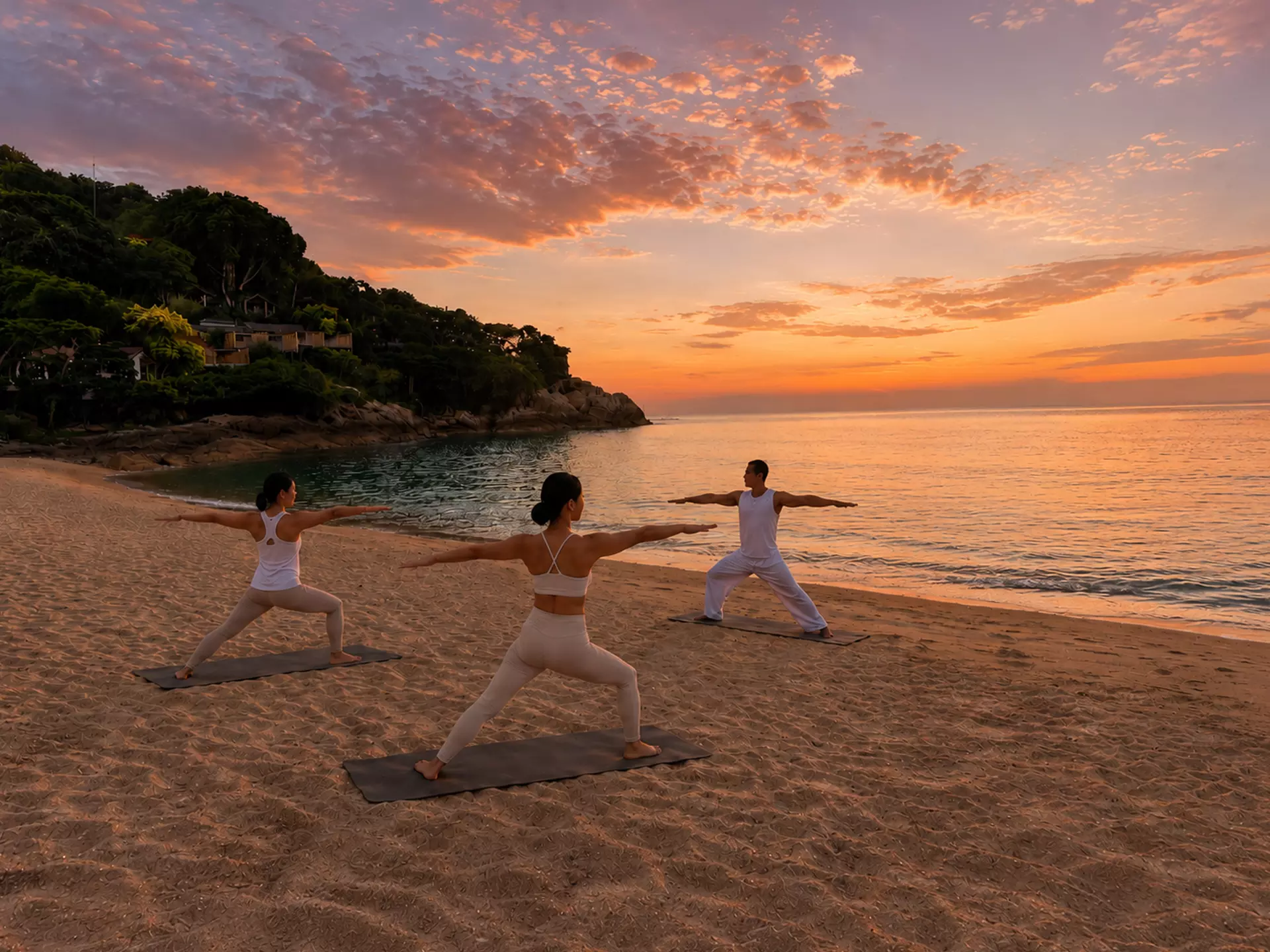 Sunrise Yoga by the Beach at Garrya Tongsai Bay Samui 