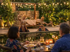 Thai street food BBQ buffet dinner at RHOY RHOY! sea view restaurant, Garrya Tongsai Bay Samui